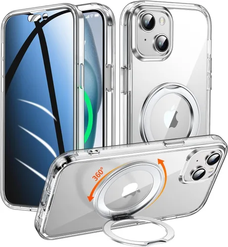 Miniatura 23 de Funda de privacidad para iPhone 17 Pro Max con soporte de 360° [protector de pantalla antiespía integrado] [anillo magnético] protección de cuerpo