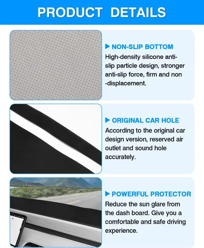 Miniatura 6 de Autorder Alfombrilla de Salpicadero para Rivian R1T 2022-2025 2026 Accesorios Cubierta de Salpicadero Manta de Salpicadero Franela Protección contra