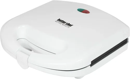 Better Chef Prensa eléctrica para parrilla sándwich | 2 sándwiches | Antiadherente | Almacenamiento vertical y de cable (blanco)