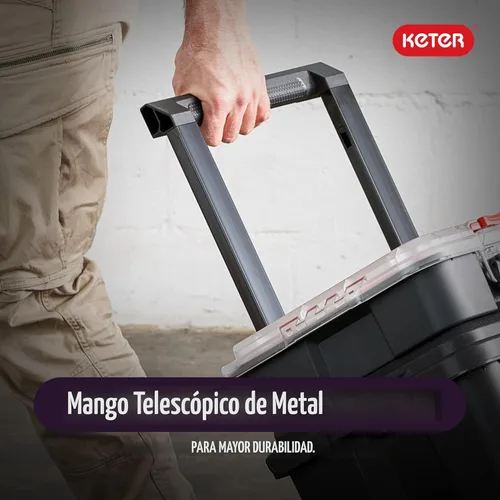 Miniatura 6 de Keter Stack-n-Roll Organizador Modular de Herramientas para Almacenamiento en Garaje y Bricolaje, Sistema de Caja de Herramientas Rodante de Resina