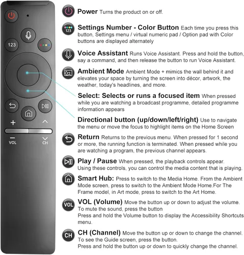 Miniatura 7 de Reemplazo de voz para mando a distancia de Samsung Smart TV, nuevo control remoto BN59-1266A para Samsung con función de voz. Garantía de 1 año.