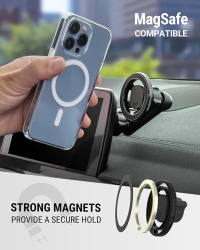 Miniatura 4 de Scosche MagicMount MS 5 en 1 MagSafe - Soporte de teléfono para ventilación del automóvil, tablero y parte posterior de la pantalla para pantallas