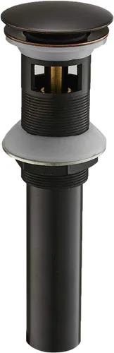 Miniatura 11 de BWE Tapón de drenaje negro para fregadero con desbordamiento, se adapta al orificio estándar del fregadero de baño de 1-1/2 a 1-3/4 pulgadas, negro