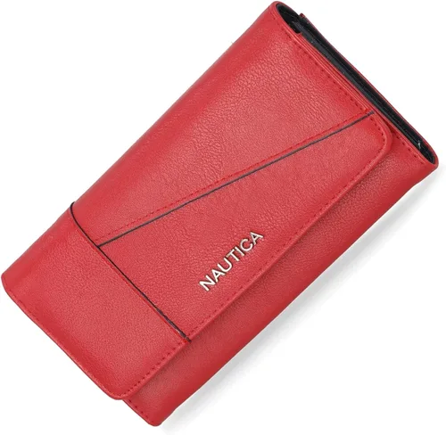 Miniatura 9 de Nautica Money Manager RFID - Cartera delgada y pequeña para mujer - Porta tarjetas de crédito con monedero y cartera con cremallera, organizador