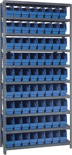 Miniatura 481 de Quantum QSBU-245BK Heavy Duty Shelving Unit with (7) Shelves and (24) QUS245 Black Bins for Garage Warehouse Storage Distribution 400 lb Load