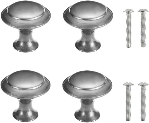 Miniatura 24 de 4 pomos de puerta de armario, pomo de puerta de cajón de armario para muebles de cocina, perilla de gabinete de acero inoxidable con tornillos, gris