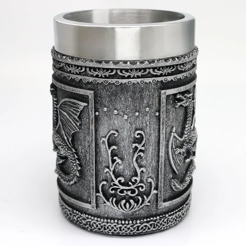 Miniatura 7 de Alikiki Taza de Café de Dungeons and Dragons Grande - Taza de GOT D&D para Juego de Cerveza Tazas de Regalo para Hombres - 21oz Jarra de Acero