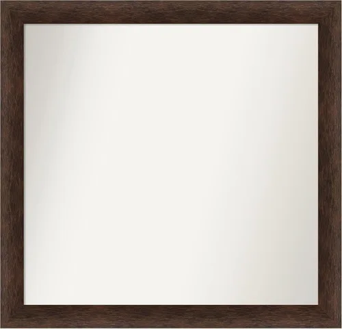 Miniatura 61 de Amanti Art Espejo de pared personalizado no biselado (24 x 27 pulgadas), marco estrecho de nogal chipre - varios tamaños personalizados - Espejo