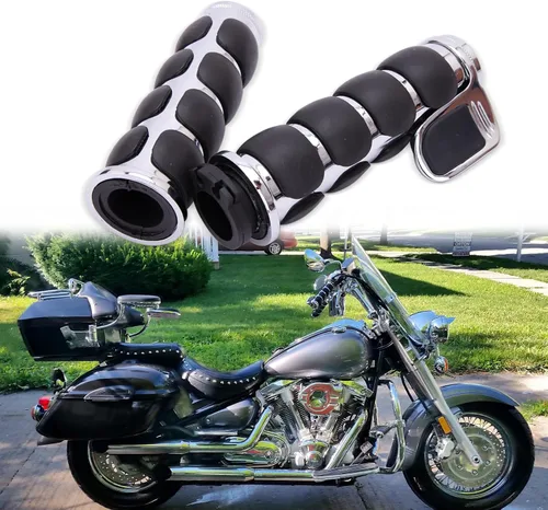 Miniatura 2 de DREAMIZER 25.4MM Motorcycle Handlebar Grips 1 inch Compatible with Honda Shadow Spirit 750 Valkyrie Fury VTX1300 VTX1800 VT400 VT750 VT1100 - Smooth