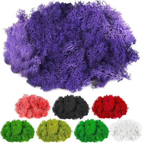 Miniatura 12 de CCINEE Musgo preservado, musgo de reno falso de 4 onzas para plantas en maceta para manualidades, decoración floral de pared, centros de mesa de Rosa
