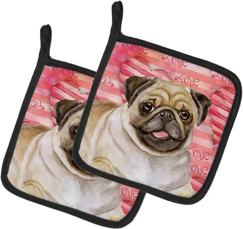 Miniatura 249 de Caroline's Treasures BB9655PTHD - Juego de soportes para ollas de cocina resistentes al calor, almohadillas calientes para horno, 7 1/2 x 7 1/2