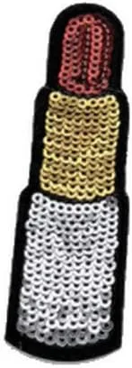 Miniatura 5 de 9 parches bordados plateados, lápiz labial, flor para planchar, coser en lentejuelas, ropa de bricolaje, apliques, motivo de ropa, parche