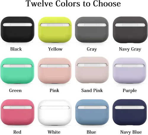 Miniatura 7 de Funda para Airpods Pro, funda de protección para AirPods Pro, sin llavero, funda de silicona ultra fina y suave compatible con Airpods Pro (gris)