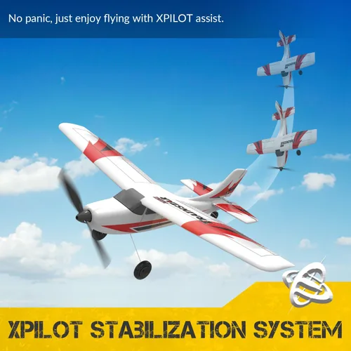 Miniatura 2 de volantexrc Avión de entrenamiento RC de 3 canales con control remoto con protector de utilería, estabilizador giroscopio de 6 ejes y 3 modos