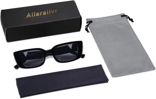 Miniatura 29 de Allarallvr Lentes de sol rectangulares para mujer, estilo retro de los años 90, Y2K, clásicos, vintage, cuadrados, AR82037
