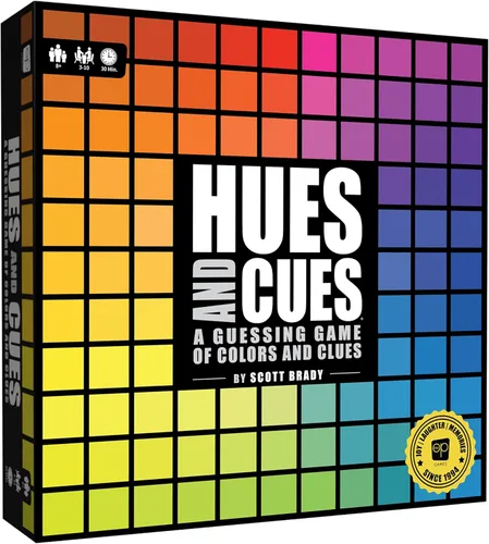 HUES and CUES | Juego de adivinanzas de colores vibrantes, perfecto para la noche de juegos en familia | Conecta pistas y colores | 480 cuadrados de