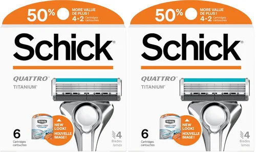 Miniatura 8 de Schick Quattro - Recambios de titanio Schick Quattro, repuestos de maquinilla de afeitar para hombre, 6