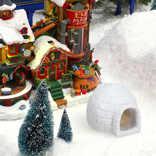Miniatura 4 de HOMSFOU Mini figura de iglú modelo de casa de hielo de 2.16 x 1.88 x 1.77 pulgadas, adorno de decoración ártica para niños, casa de muñecas, micro