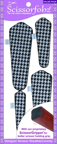 Miniatura 84 de Fundas protectoras para tijeras de diseñador, 4 unidades, tamaño surtido, diseño floral victoriano azul #4-304 Jardín floral victoriano azul