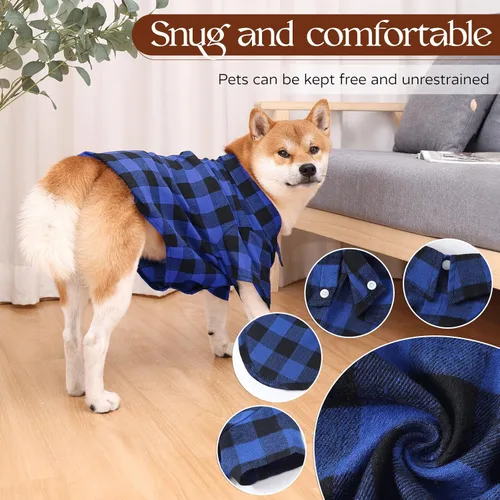 Miniatura 4 de Camisas para Perros a Cuadros Camisa para Perros Ropa para Perros Pequeños Medianos y Grandes Las Camisas para Dueño y Mascota se Venden por Separado
