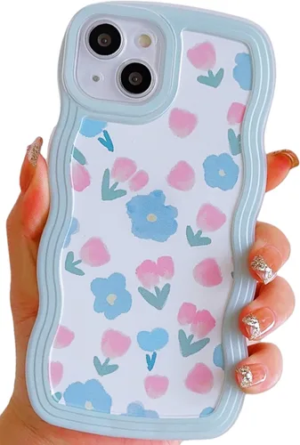 Miniatura 11 de Funda compatible con iPhone 11 transparente con diseño floral para mujeres y niñas, bonita funda estética de flores onduladas, suave a prueba