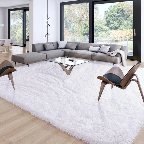Miniatura 125 de Merelax Alfombra Moderna Suave y Esponjosa Shaggy para Dormitorio Sala de Estar Decoración de Sillas Pequeñas Alfombras Tapetes para Pies Piso, Verde