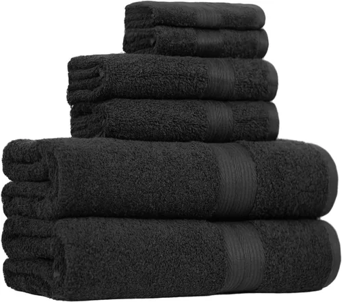 Miniatura 11 de Amazon Basics Juego de toallas de baño suaves, absorbentes, resistentes a la decoloración, 100% algodón, 6 piezas (12 x 12 pulgadas), toallas Carmesí