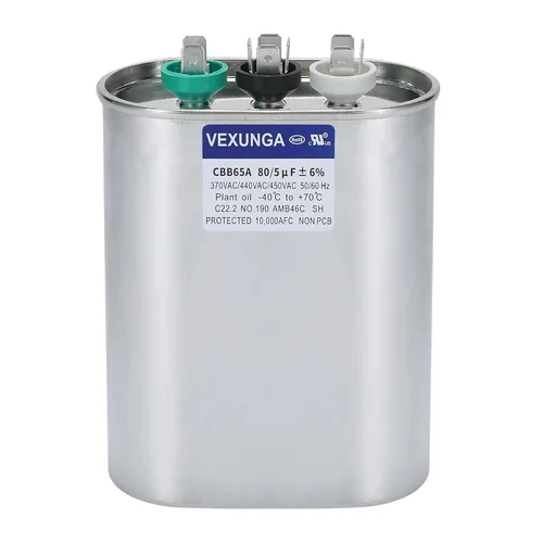 Miniatura 82 de VEXUNGA - 25/5 uF 25+5 MFD 370V o 440V Condensadores redondos de arranque dual 25 5 uF 370 440 Volt VAC CBB65 Condensadores para acondicionador