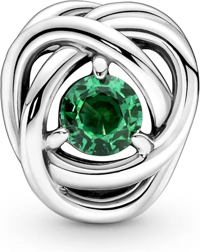 Miniatura 2 de PANDORA Colgante de plata de ley con cristal verde real, Plata esterlina, cristal