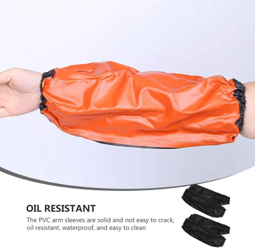 Miniatura 6 de EXCEART 2 pares de fundas impermeables de PVC a prueba de aceite, protector de brazo para antebrazo, protector para cocina, limpieza, lavado
