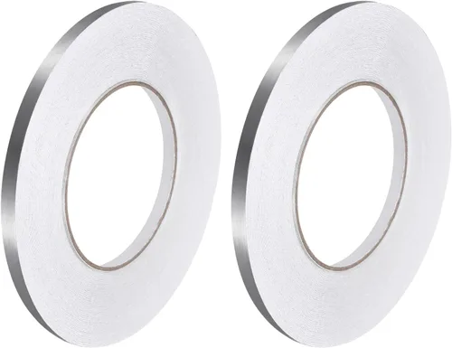 uxcell 2 calcomanías autoadhesivas de papel de aluminio de 0.2 pulgadas x 164 pies para decoración de huecos, tira de cinta adhesiva impermeable