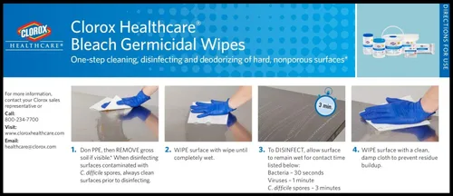 Miniatura 5 de Clorox Healthcare Bleach Toallitas germicidas, 6 x 5 pulgadas, recipiente de 150 unidades (el paquete puede variar)