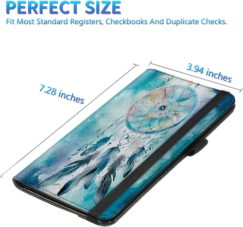 Miniatura 61 de Funda para chequera para hombres y mujeres, cartera de cuero RFID con ranuras para tarjetas de crédito, soporte de cheques duplicados personales