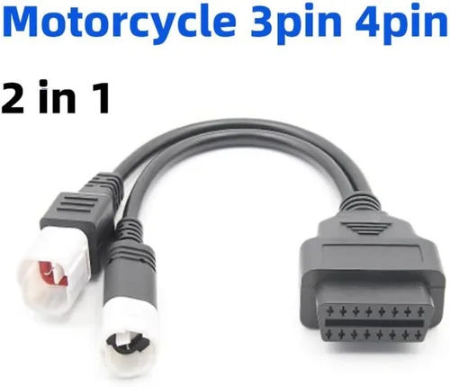 Miniatura 4 de Cable adaptador de 3 pines/4 pines a 16 pines OBD2 diagnóstico de fallas del motor y detector para motocicletas Yamaha Cable adaptador OBD