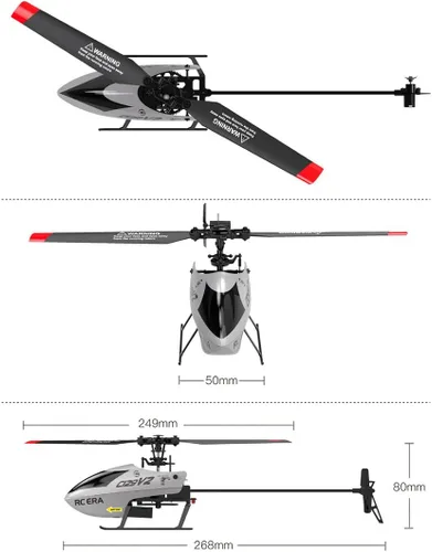 Miniatura 3 de C129V2 Helicóptero de control remoto, 4 canales 2.4GHz RC avión con giroscopio de 6 ejes, giroscopio 3D, retención de altitud, despegue con una