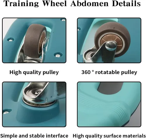 Miniatura 6 de Rueda de rodillo abdominal para entrenamiento de núcleo, equipo de ejercicio de rueda abdominal para gimnasio en casa Azul