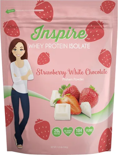 Bariatric Eating Inspire - Polvo aislado de proteína de suero de leche de chocolate blanco y fresa (20 porciones)