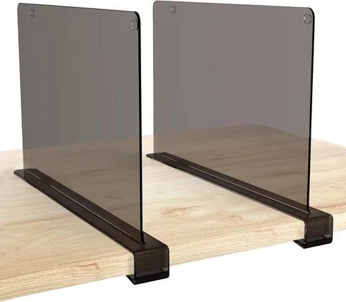 Miniatura 19 de HBlife 12 piezas de divisores de estante de acrílico transparente, organizador vertical de bolsos para armario, perfecto para suéteres, camisas