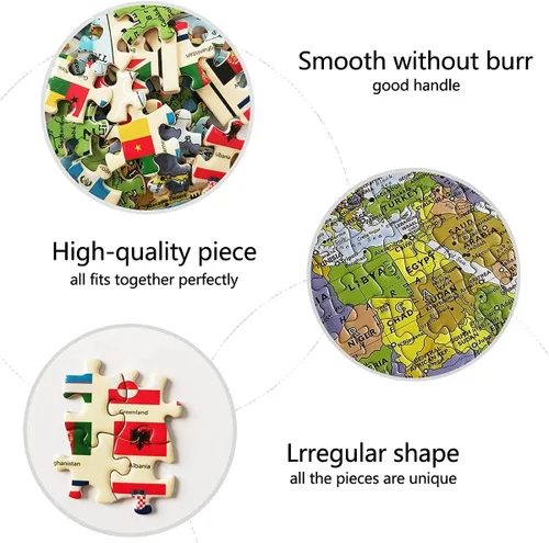 Miniatura 4 de Rompecabezas de mapa político del mundo de 1000 piezas para adultos o adolescentes con 197 países internacionales banderas del mundo rompecabezas