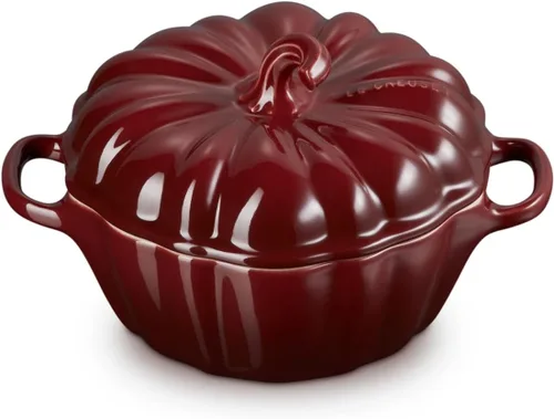 Miniatura 9 de Le Creuset Gres Figural Calabaza Petite Cocotte, 12 oz., Caqui Naranja (Persimmon)