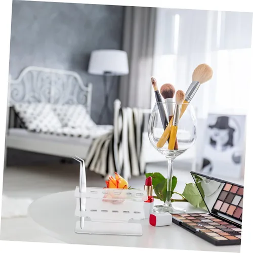 Miniatura 5 de FOMIYES 1 soporte de exhibición de pinzas acrílicas para extensiones de pestañas para almacenamiento organizado y fácil de limpiar para uso