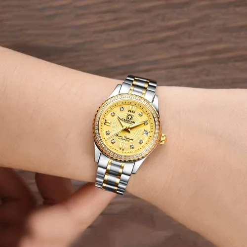 Miniatura 5 de BESTKANG Relojes de lujo automáticos para mujer, calendario impermeable de 164.0ft, reloj mecánico de acero inoxidable