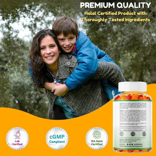 Miniatura 6 de SHIFAA NUTRITION Gomitas Multivitamínicas Halal para Niños, Suministro de 45-90 Días, con Todas las Vitaminas Esenciales para Niños. Vitaminas