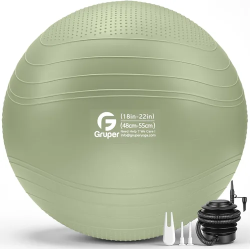 Miniatura 24 de Gruper Pelota de yoga, pelota de ejercicio antideslizante extra gruesa para entrenamiento, yoga, embarazo, 4 tamaños de silla anti estallido