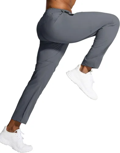Miniatura 5 de Hebepol Pantalones de senderismo ligeros para hombre, de secado rápido, pantalones deportivos de pesca, correr, entrenamiento, 3 bolsillos