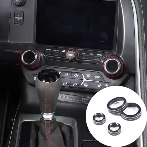 Miniatura 3 de Cubierta de botón de ajuste de volumen de aire acondicionado de aleación de aluminio compatible con Chevrolet Corvette C7 2014 2015 2016 2017 2018