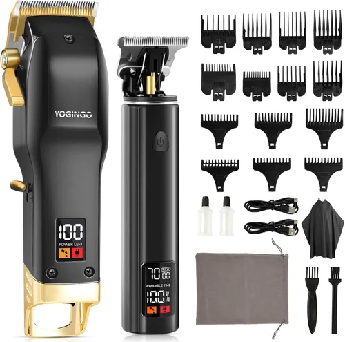 YOGINGO Cortadora de pelo profesional para hombres, kit de corte de pelo de peluquero inalámbrico, juego de aseo recargable, regalo para hombres
