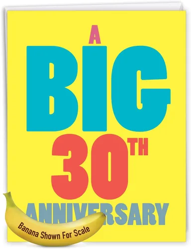 Miniatura 8 de NobleWorks - Tarjeta de felicitación de 30 aniversario con sobre de 8.5 x 11 pulgadas para hombres, mujeres - Jumbo 30 años de matrimonio - Big 30