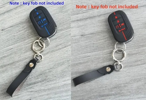 Miniatura 3 de 2 llaveros inteligentes de silicona para Honda Accord Civic Pilot HR-V CR-V Sport SI EX EX-L Touring 2024 2023 2022 (negro con rojo/azul)
