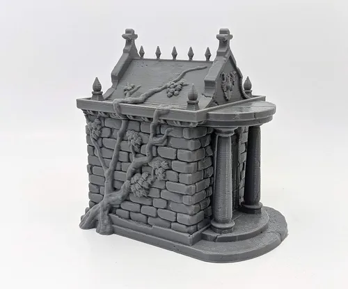 Miniatura 2 de Mausoleo - Escenario para Mesa - 1.102 in - Miniatura - RPG - Calabozos y Dragones - DND - Pathfinder - (Gris/Sin pintar)